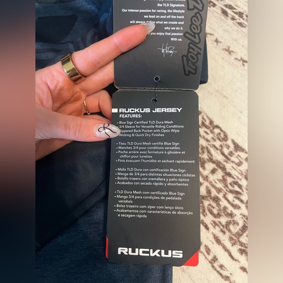 NWT Troy Lee Designs 3/4 sleeve ruckus riding jersey navy size medium - Picture 7 of 8